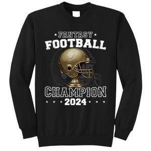 Fantasy Football Champion 2024 Shield Trophy Emblem Tall Sweatshirt