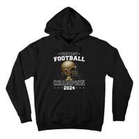 Fantasy Football Champion 2024 Shield Trophy Emblem Tall Hoodie