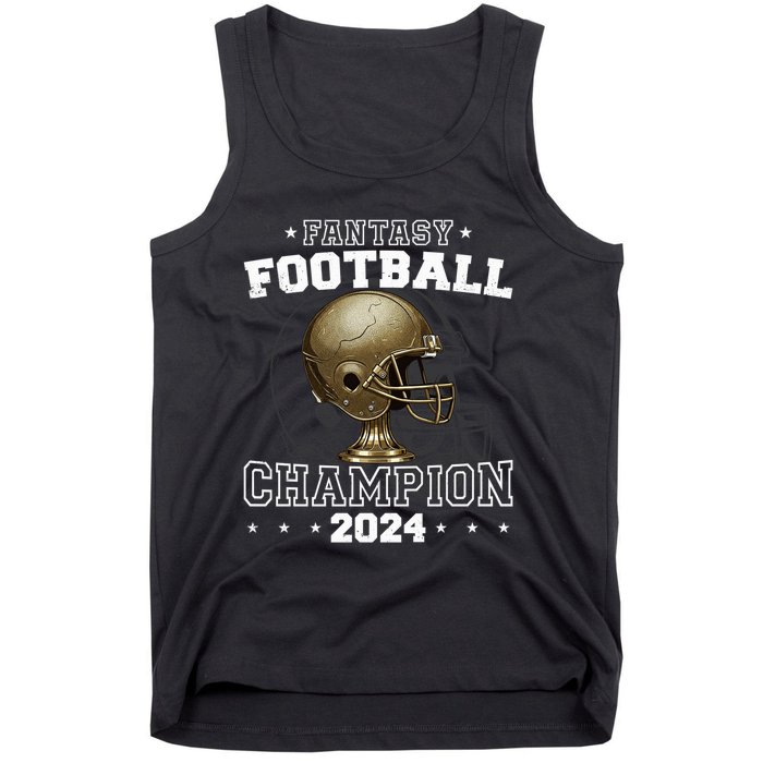 Fantasy Football Champion 2024 Shield Trophy Emblem Tank Top