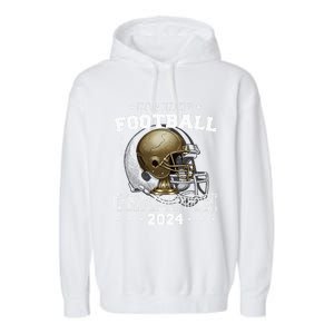 Fantasy Football Champion 2024 Shield Trophy Emblem Garment-Dyed Fleece Hoodie