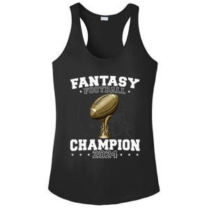 Fantasy Football Champion 2024 Shield Trophy Emblem Ladies PosiCharge Competitor Racerback Tank