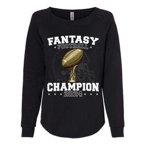 Fantasy Football Champion 2024 Shield Trophy Emblem Womens California Wash Sweatshirt