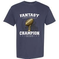 Fantasy Football Champion 2024 Shield Trophy Emblem Garment-Dyed Heavyweight T-Shirt