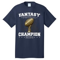 Fantasy Football Champion 2024 Shield Trophy Emblem Tall T-Shirt