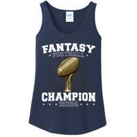 Fantasy Football Champion 2024 Shield Trophy Emblem Ladies Essential Tank