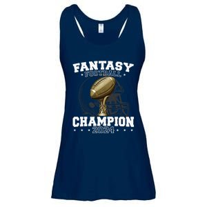 Fantasy Football Champion 2024 Shield Trophy Emblem Ladies Essential Flowy Tank