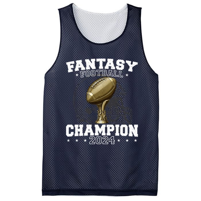 Fantasy Football Champion 2024 Shield Trophy Emblem Mesh Reversible Basketball Jersey Tank