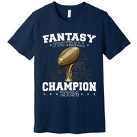 Fantasy Football Champion 2024 Shield Trophy Emblem Premium T-Shirt