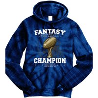 Fantasy Football Champion 2024 Shield Trophy Emblem Tie Dye Hoodie