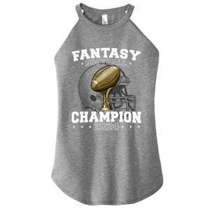 Fantasy Football Champion 2024 Shield Trophy Emblem Women's Perfect Tri Rocker Tank