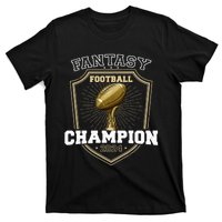 Fantasy Football Champion 2024 Shield Trophy Emblem T-Shirt