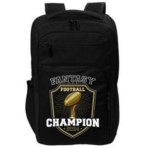 Fantasy Football Champion 2024 Shield Trophy Emblem Impact Tech Backpack