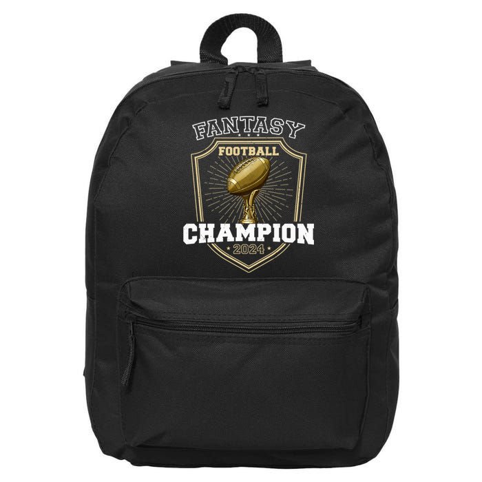 Fantasy Football Champion 2024 Shield Trophy Emblem 16 in Basic Backpack