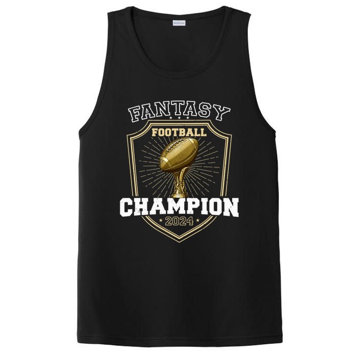 Fantasy Football Champion 2024 Shield Trophy Emblem PosiCharge Competitor Tank