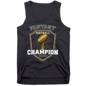 Fantasy Football Champion 2024 Shield Trophy Emblem Tank Top