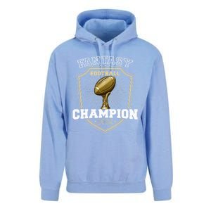 Fantasy Football Champion 2024 Shield Trophy Emblem Unisex Surf Hoodie