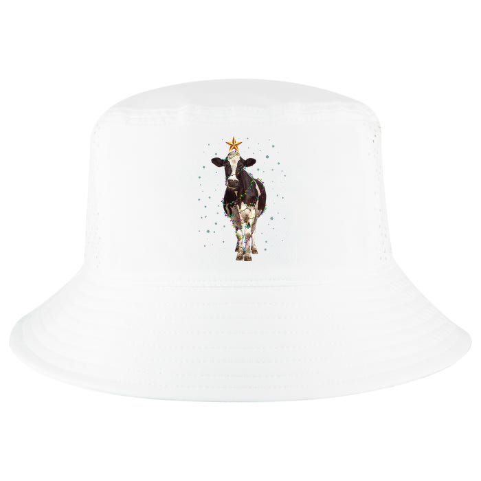 Funny Festive Christmas Lights Cow Cool Comfort Performance Bucket Hat