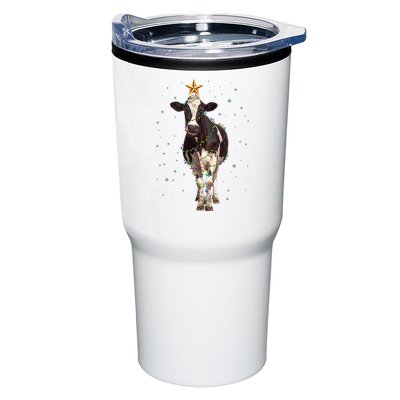 Funny Festive Christmas Lights Cow Tumbler