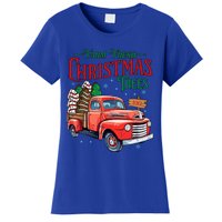 Farm Fresh Cut Christmas Trees Old Truck Vintage Distressed Gift Women's T-Shirt