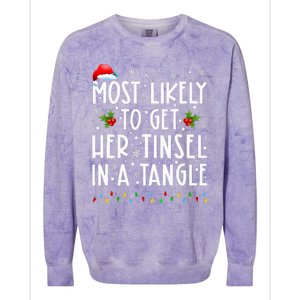 Festive Family Christmas Tinsel Tangle Favorites Colorblast Crewneck Sweatshirt