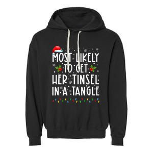 Festive Family Christmas Tinsel Tangle Favorites Garment-Dyed Fleece Hoodie