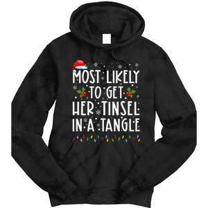 Festive Family Christmas Tinsel Tangle Favorites Tie Dye Hoodie