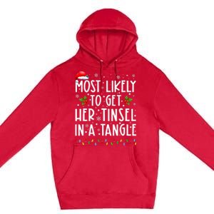 Festive Family Christmas Tinsel Tangle Favorites Premium Pullover Hoodie