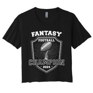 Fantasy Football Champion 2024 Football Champion Women's Crop Top Tee