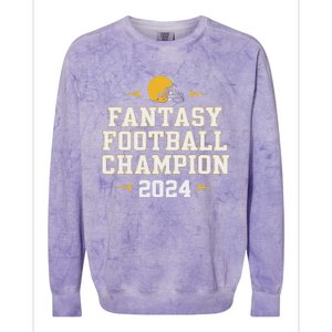 Fantasy Football Champion 2024 Colorblast Crewneck Sweatshirt