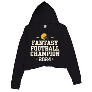 Fantasy Football Champion 2024 Crop Fleece Hoodie