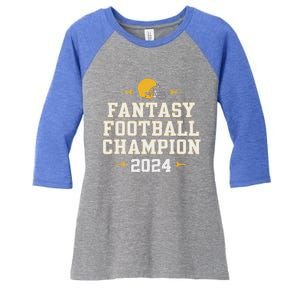 Fantasy Football Champion 2024 Women's Tri-Blend 3/4-Sleeve Raglan Shirt