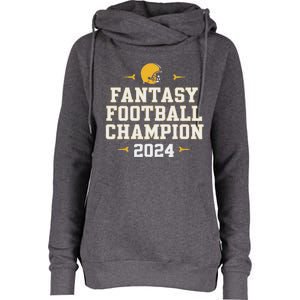 Fantasy Football Champion 2024 Womens Funnel Neck Pullover Hood