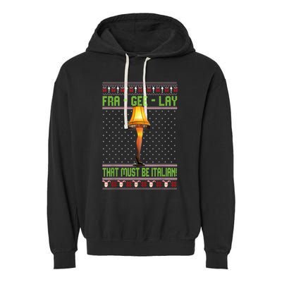 Frageelay Funny Christmas Fragile Italian Xmas Garment-Dyed Fleece Hoodie