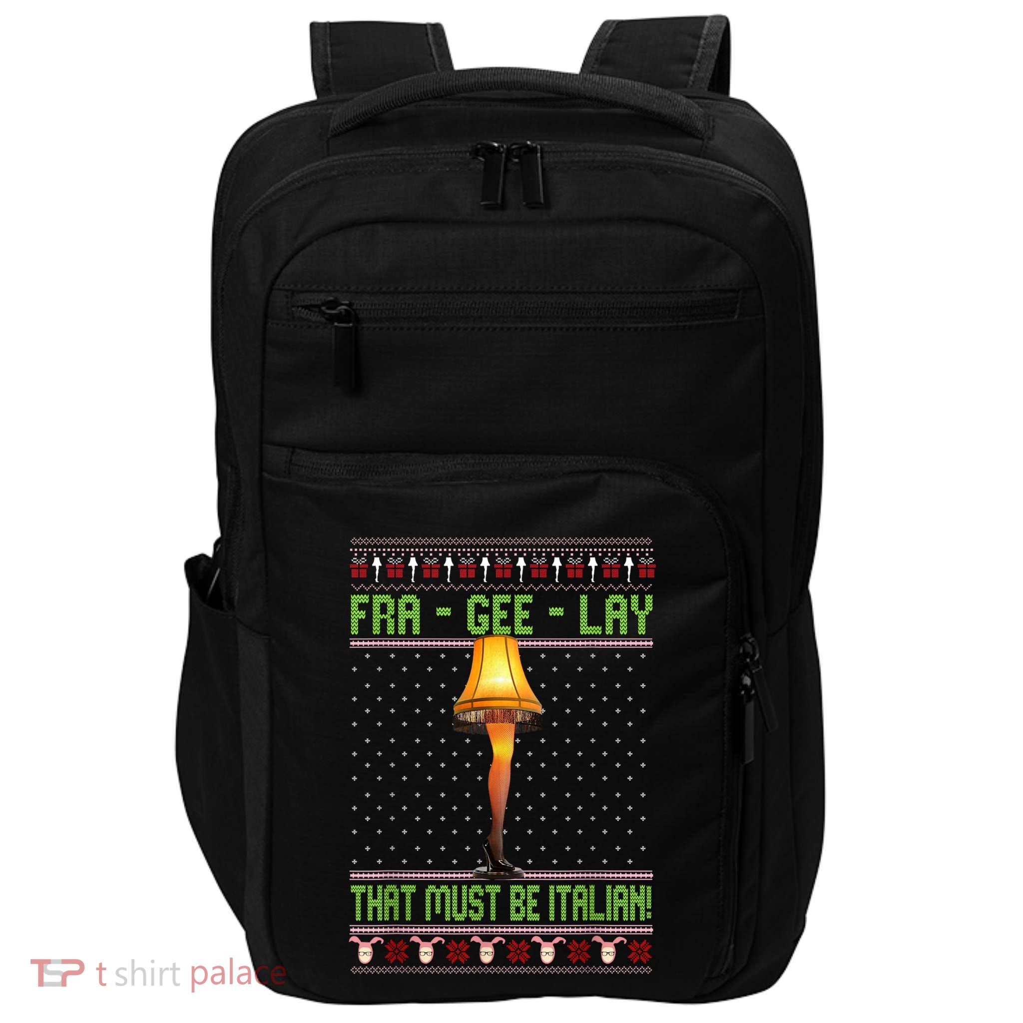 Frageelay Funny Christmas Fragile Italian Xmas Impact Tech Backpack