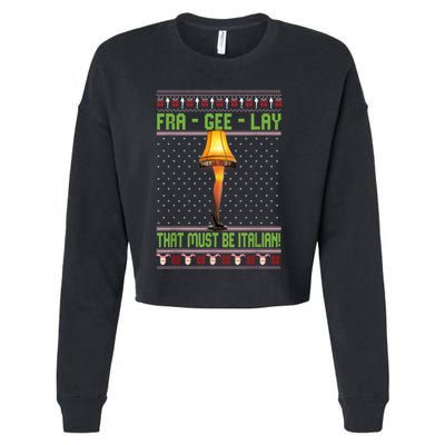Frageelay Funny Christmas Fragile Italian Xmas Cropped Pullover Crew
