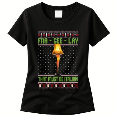 Frageelay Funny Christmas Fragile Italian Xmas Womens T-Shirt