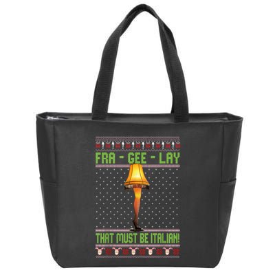 Frageelay Funny Christmas Fragile Italian Xmas Zip Tote Bag