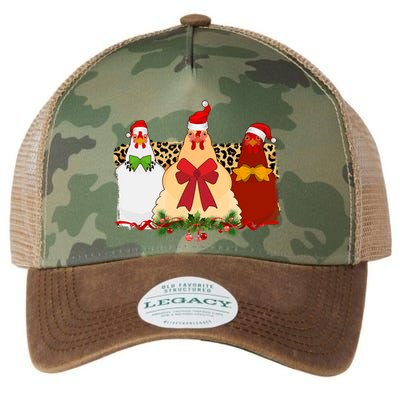 Funny Festive Christmas Chickens Legacy Tie Dye Trucker Hat