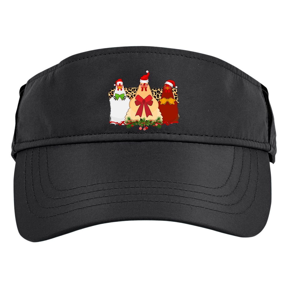 Funny Festive Christmas Chickens Adult Drive Performance Visor