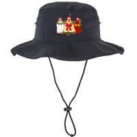 Funny Festive Christmas Chickens Bucket Hat