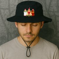 Funny Festive Christmas Chickens Bucket Hat
