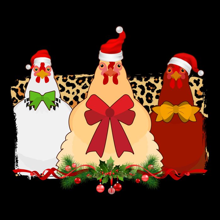 Funny Festive Christmas Chickens Bucket Hat