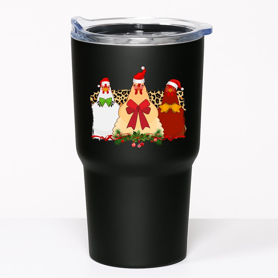 Funny Festive Christmas Chickens Tumbler