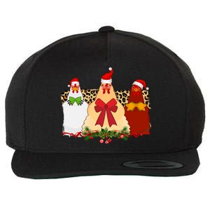 Funny Festive Christmas Chickens Wool Snapback Cap