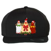 Funny Festive Christmas Chickens Wool Snapback Cap