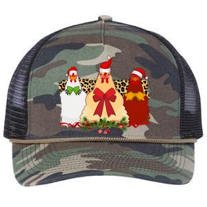 Funny Festive Christmas Chickens Retro Rope Trucker Hat Cap