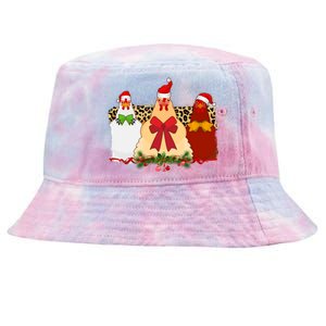 Funny Festive Christmas Chickens Tie-Dyed Bucket Hat