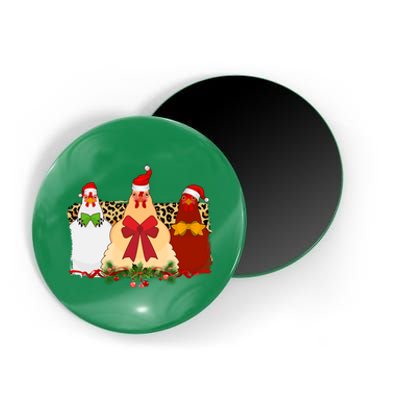 Funny Festive Christmas Chickens Magnet