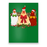 Funny Festive Christmas Chickens Poster