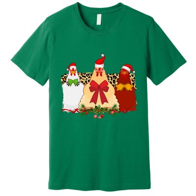Funny Festive Christmas Chickens Premium T-Shirt